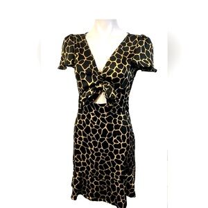 Michael Kors Georgette Cutout Animal Print Dress NWT